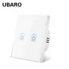 Panel de interruptor táctil de vidrio templado estándar europeo tipo 86 transfronterizo Control de fuego único Control único Interruptor con sensor táctil Venta al por mayor