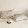 Ins~Un par de fundas de almohada 100% algodón hechas de gasa de algodón puro, resistentes al aceite, absorbentes del sudor, transpirables, antideslizantes y que no se caen para adultos