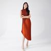 Falda Plisada Ropa de Trabajo de Alta Gama para Mujer Verano Nuevo Estilo Empalme Asimétrico Elegante Vestido Falda Vestido a la Moda
