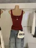 Wgwe8344 Ropa de Mujer Shisanxing de Guangzhou Primavera/Verano Nuevo Top Corto de Tirantes Cuadrados con Lunares Tendencia