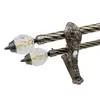 Venta Caliente Barra de Cortina Africana 28+22mm Barra Doble Cabezal de Vidrio Barra Romana Barra Doble Retorcida Soporte de Montaje Lateral Ventana Fija