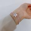 S925 Sterling Silver Love Flower Bracelet Women's Handmade Wear Simple ins Cold Style Girlfriend Bracelet Stacked Wear