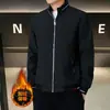 Chaqueta de Hombre 2026 Otoño con Cuello Alto y Forro Polar, Abrigo Cortavientos para Primavera y Otoño, Casual de Negocios, Tallas Grandes, Versátil, Cierre de Cremallera