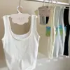 Regata Quadrada com Design Amigo da Pele, Costas Bonitas, Bojo no Peito, Novo Estilo Primavera/Verão, Roupa Íntima, Camisola, Blusa de Algodão Tencel, Básica Versátil