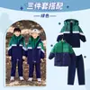 Uniformes para Escuela Primaria y Secundaria, Chaquetas Largas, Chaquetas de Algodón, Conjuntos de Tres Piezas, Uniformes Gruesos de Clase para Primavera, Otoño e Invierno, Uniformes de Jardín de Infancia