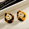 Pendientes de Resina con Estampado de Leopardo Retro de Lujo Ligero y Gama Alta Estilo Coreano Asimétricos Plegados Pendientes de Moda Elegantes Pendientes