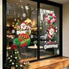 Pegatina Estática de Calcetín Navideño Santa Claus de Dibujos Animados Reno Oso Pequeño Pegatina para Puerta de Cristal Tienda de Centro Comercial Festival