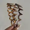 Faixa de Cabelo Ondulada Estampada de Leopardo de Alta Qualidade para Mulheres, Grampo de Cabelo Elegante para Prender Cabelos Soltos, Faixa de Cabelo com Coroa Alta para Aumentar o Volume do Cabelo, Ferramenta Mágica Antiderrapante
