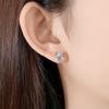 Brincos de Moissanita têm seus brincos de chifre totalmente 1 Quilate-polegada diamante oito corações e oito flechas brincos de prata atacado e-commerce