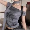 Camiseta sin mangas con estampado de letras de moda transfronteriza de Amazon con diseño adelgazante y escote elegante Pg9354