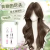 Peluca larga y ondulada para mujer, con raya media en la frente, cabello rizado largo, voluminosa, natural, versátil, elegante y cobertura completa de la cabeza.