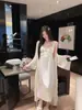Camisón Romántico Estilo Francés, Camisón Largo para Mujer con Copas, Camisón Estilo Palacio, Conjunto de Dos Piezas de Seda, Ropa de Dormir de Alta Gama
