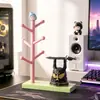 Estante azul con forma de muñeca, soporte para mando de videojuegos, soporte de exhibición retro para mando de PS5, soporte de escritorio para mando para sala de juegos