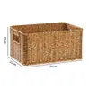 Cesta de Armazenamento para Gabinete Kens Mesa de Centro Japonesa Caixa de Diversos Rattan Sintético Trançado Cesta de Armazenamento para Entrada Casa Caixa de Armazenamento para Mesa