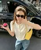 Camiseta de punto tipo cárdigan de lana acanalada de manga corta para mujer, verano, suave, adelgazante, elegante, moderno, corte ajustado, top versátil