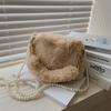 Bolso peludo de otoño e invierno 2023, nuevo bolso de mujer de moda popular de este año, bolso de mano, bolso bandolera, bolso cuadrado pequeño