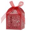 Caixa de doces de casamento a laser para cerimônia de casamento transfronteiriça Fita de casamento Caixa de doces de rosas ocas Fábrica de Shenzhen