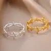 Anillo Minimalista Estilo Ins, Anillo Hueco, Anillo Geométrico de Cobre Chapado en Oro de 18 Quilates, Joyería Unisex al por Mayor