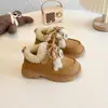 Zapatos de Algodón para Niñas 2024 Invierno Nuevos Zapatos para Niños Forrados de Felpa y Engrosados Princesa Niña Pequeña Cálidos Zapatos Peludos para Bebé