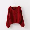 Comercio exterior europeo y americano otoño e invierno nuevo suéter de punto holgado con cuello redondo trenzado, suéter de punto para mujer estilo casual