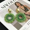 Pendientes Verdes Estilo Vintage Chanel Estilo Corte Medieval Francés Pendientes Exagerados de Alta Gama para Mujer