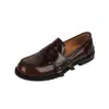 Zapatos de cuero retro británicos para mujer de piel de vaca súper suave, modelo nuevo 2026, mocasines planos versátiles sin cordones de cuero genuino