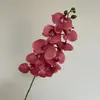 Decoração de flor artificial tom avermelhado em haste única, bola de flor para corredor de flor de seda, material para arranjo de flor de mesa para restaurante e casamentos ao ar livre