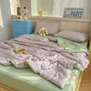 Juego de Cuatro Piezas de Colcha de Verano Antibacteriana Grado 7A para Maternidad e Infancia, Colcha de Gasa Lavada Arrugada Individual/Doble para Aire Acondicionado, Colcha de Regalo al por Mayor