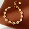 Pulsera Redonda Electrochapada en Oro Real de 18 Quilates con Circonitas Incrustadas, Pulsera de Lujo de Gama Alta, Exquisita y Elegante, Accesorio Versátil para la Mano