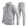 Nuevo Conjunto Deportivo con Sudadera con Capucha y Pantalones Deportivos de Dos Piezas para Hombre Color Sólido Primavera 2026