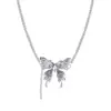 Collar de Mariposa de Lujo Ligero con Diamantes Completos para Mujer, Cadena para Clavícula de Diseño de Nicho de Lujo Ligero de Verano, Accesorio de Cuello Dulce y Fresco