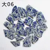 Porcelana Azul e Branca Fragmentos Irregulares Mosaico Cerâmico Azulejos para Venda a Granel Partículas Pequenas Trabalho Manual Venda Direta