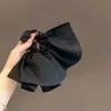 Scrunchie Branco de Renda Vazada Quadrado Estilo Francês para Cabelo, Prendedor Grande com Laço e Flor de Fita