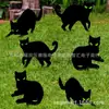 Nova Placa de Madeira de Halloween com Design de Gato Preto e Mão de Fantasma, Placa de Jardim, Placa Externa para Quintal com Tema de Halloween