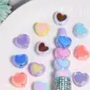 Cuentas de Colores Vibrantes con Forma de Corazón de Doble Cara y Agujero Recto para Cadenas de Teléfono DIY, Llaveros, Cadenas de Bolsos y Accesorios de Joyería