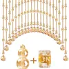 Cortina de Cuentas de Cristal Cortina Divisoria de Calabaza Cortina para Pasillo de Entrada de Sala de Estar Cortina de Baño Dormitorio Cortina de Puerta de Cristal Sin Taladrar