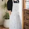 Avental de Trabalho para Cozinha com Bolsos para Nail Art, Estilo Coreano Ins, Estampado Floral Vintage, para Amazon Transfronteiriço
