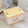 Nueva Cesta Portátil Plegable para Camping al Aire Libre, Picnic, Caja de Almacenamiento Portátil de Plástico con Tapa, Cesta de Almacenamiento Kuromi