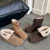 Aumento Interno Sola Grossa Forro Peludo Quente Bota Duas Formas Birkenstock Botas de Neve Femininas 2026 Novas Botas Curtas de Pele de Inverno Sapatos de Algodão