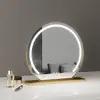 Espelho de maquiagem com luzes LED, recarregável, inteligente, espelho de mesa grande com iluminação suplementar, adequado para quartos de dormitório, espelho de penteadeira estilo ins