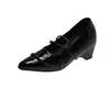 Zapatos Mary Jane para Mujer con Aumento Oculto de Altura 2026 Nuevo Verano Puntiagudos Pequeños de Piel Estilo Francés con Faldas Temperamento Corte Bajo Zapatos de Salón