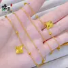 Loja de Ouro Mesmo Estilo Banho de Ouro Brilhante Camada Dupla de Contas Trituradas Gelo Trevo Dupla Face Pulseira para Mulheres, Joias de Alta Qualidade Transmissão ao Vivo