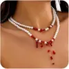Collar Transfronterizo de Amazon con Perlas de Imitación Sangrantes, Collar de Vampiro Sangriento de Moda, Joyería para Fiestas, Regalo para Mujeres