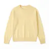 Suéter Feminino de Cashmere com Escovado de Seda Peça Única Sem Costura Gola Redonda Base de Lã Nova Roupa Feminina Malha Top para o Início do Outono