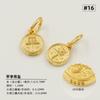 Plata Esterlina S925 Chapada en Oro Fruta Luna Sol Cinturón Círculo Abalorios Separados Colgante Paz y Alegría Cosa Buena Cacahuate Joyería DIY