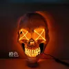 Máscara de Calavera Transfronteriza Máscara de Horror Luminosa LED Accesorios de Mascarada de Halloween Cara de Fantasma Máscara de Truco Luz
