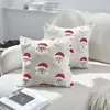 Funda de almohada navideña transfronteriza, bordada con Santa Claus, funda de cojín acolchada de pelo largo para sofá, decoración de sala de estar