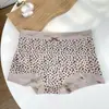 Calzoncillos tipo bóxer para niña con estampado de leopardo Pure Desire, Algodón Puro, Algodón Clase A, Tiro Bajo Extendido, Sin Costuras, Antibacteriano 10A, Cintura Media