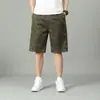 Pantalones cortos de trabajo de algodón para hombre de verano, shorts de playa casuales de camuflaje de talla grande holgados, color liso simple para el trabajo