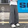 Pantalones de Esquí Impermeables con Forro de Terciopelo para Otoño e Invierno para Hombre, Marca de Moda, Pantalones Cargo Rectos Holgados para Exteriores, Pantalones Casuales Gruesos